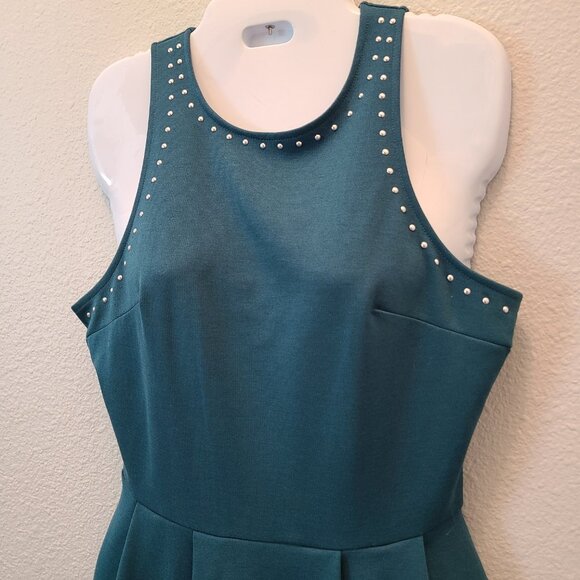 Mossimo women's teal fit & flare sleeveless dress size small - Picture 3 of 10